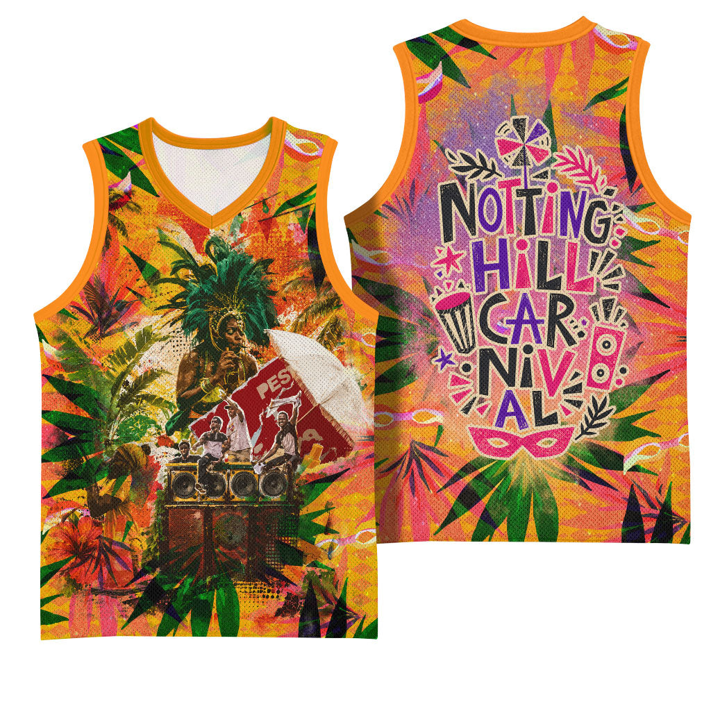 Notting Hill Carnival Basketball Jersey Caribbean Culture Music Festival Feathered Dancer Tropical