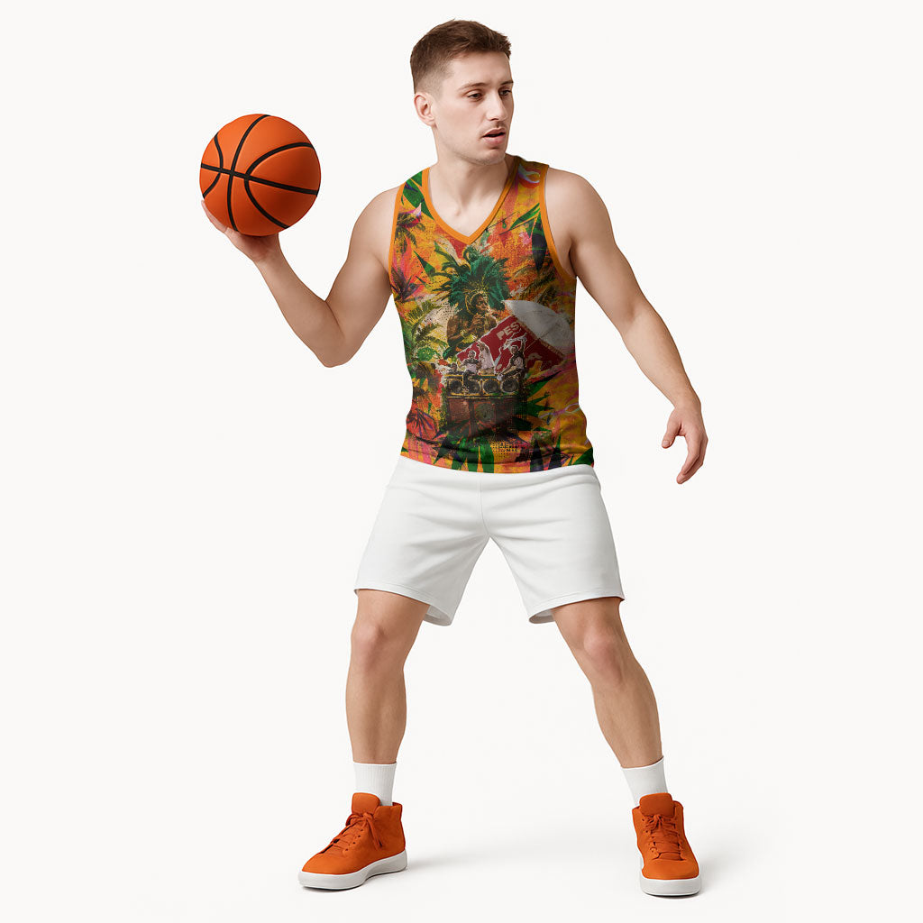 Notting Hill Carnival Basketball Jersey Caribbean Culture Music Festival Feathered Dancer Tropical