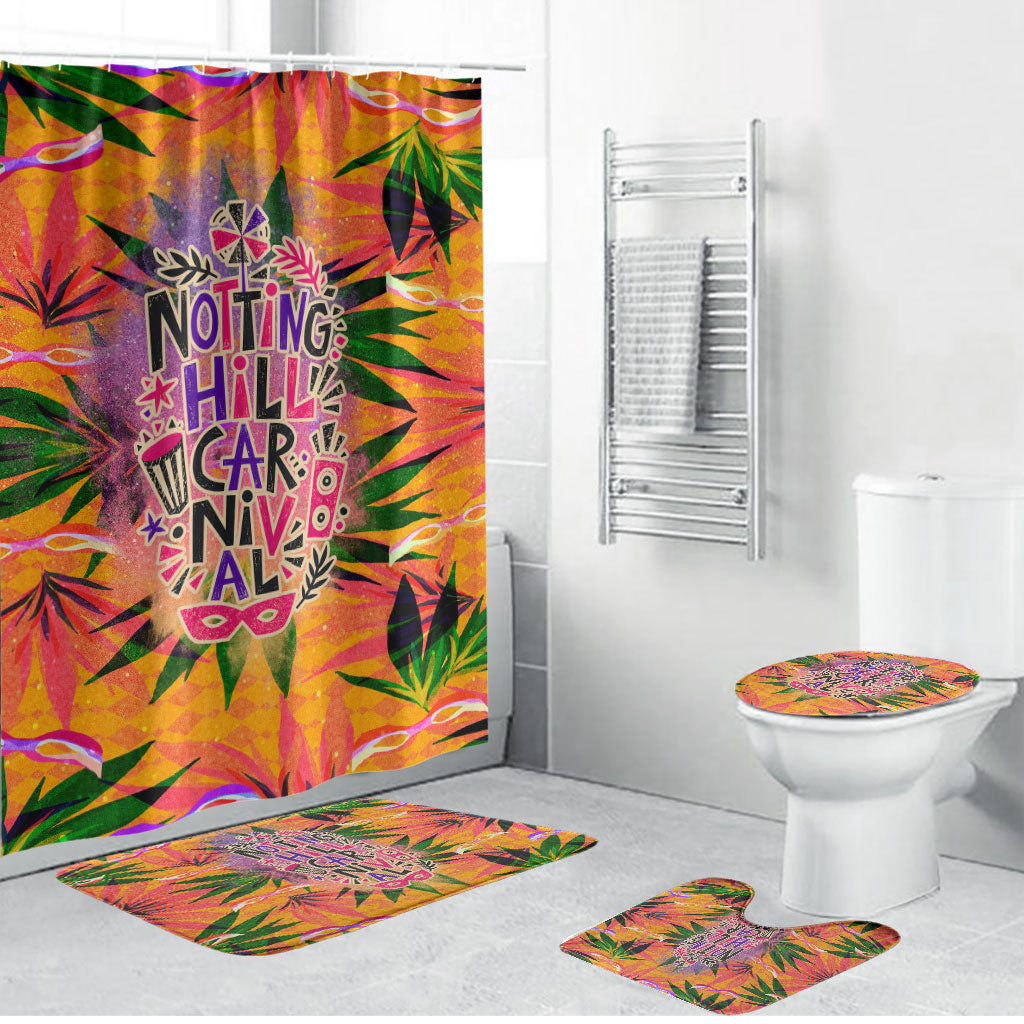 Notting Hill Carnival Bathroom Set Caribbean Culture Music Festival Feathered Dancer Tropical