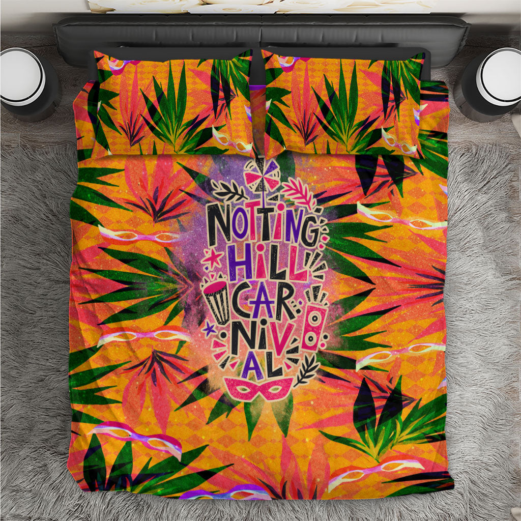 Notting Hill Carnival Bedding Set Caribbean Culture Music Festival Feathered Dancer Tropical