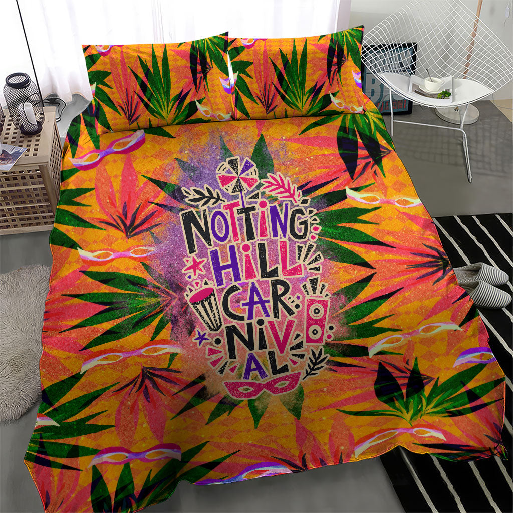 Notting Hill Carnival Bedding Set Caribbean Culture Music Festival Feathered Dancer Tropical