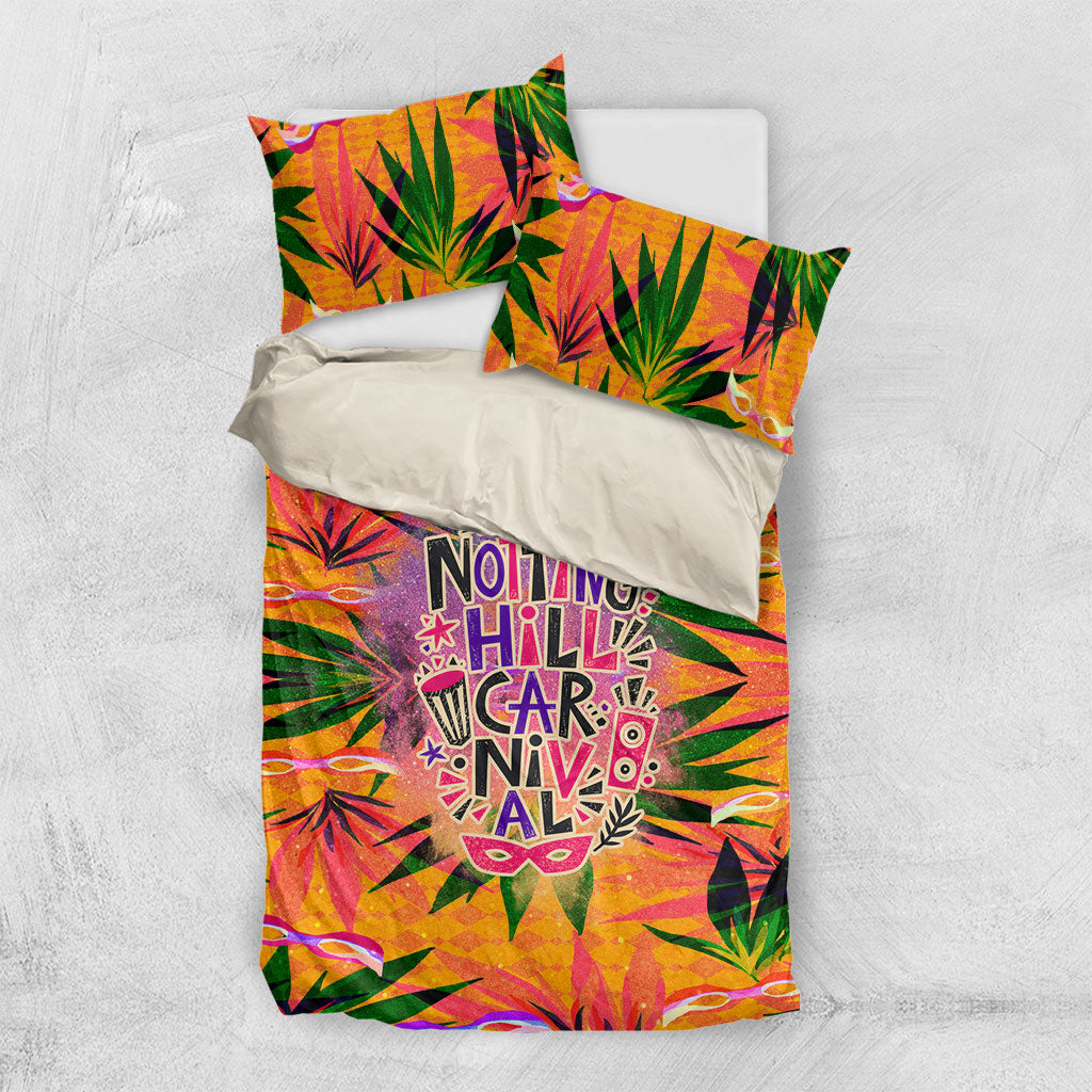 Notting Hill Carnival Bedding Set Caribbean Culture Music Festival Feathered Dancer Tropical