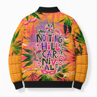 Notting Hill Carnival Bomber Puffer Jacket Caribbean Culture Music Festival Feathered Dancer Tropical
