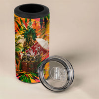 Notting Hill Carnival 4 in 1 Can Cooler Tumbler Caribbean Culture Music Festival Feathered Dancer Tropical