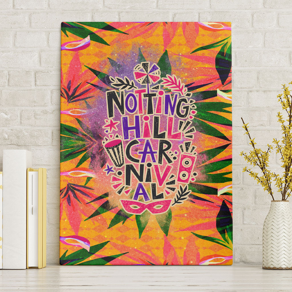Notting Hill Carnival Canvas Wall Art Caribbean Culture Music Festival Feathered Dancer Tropical