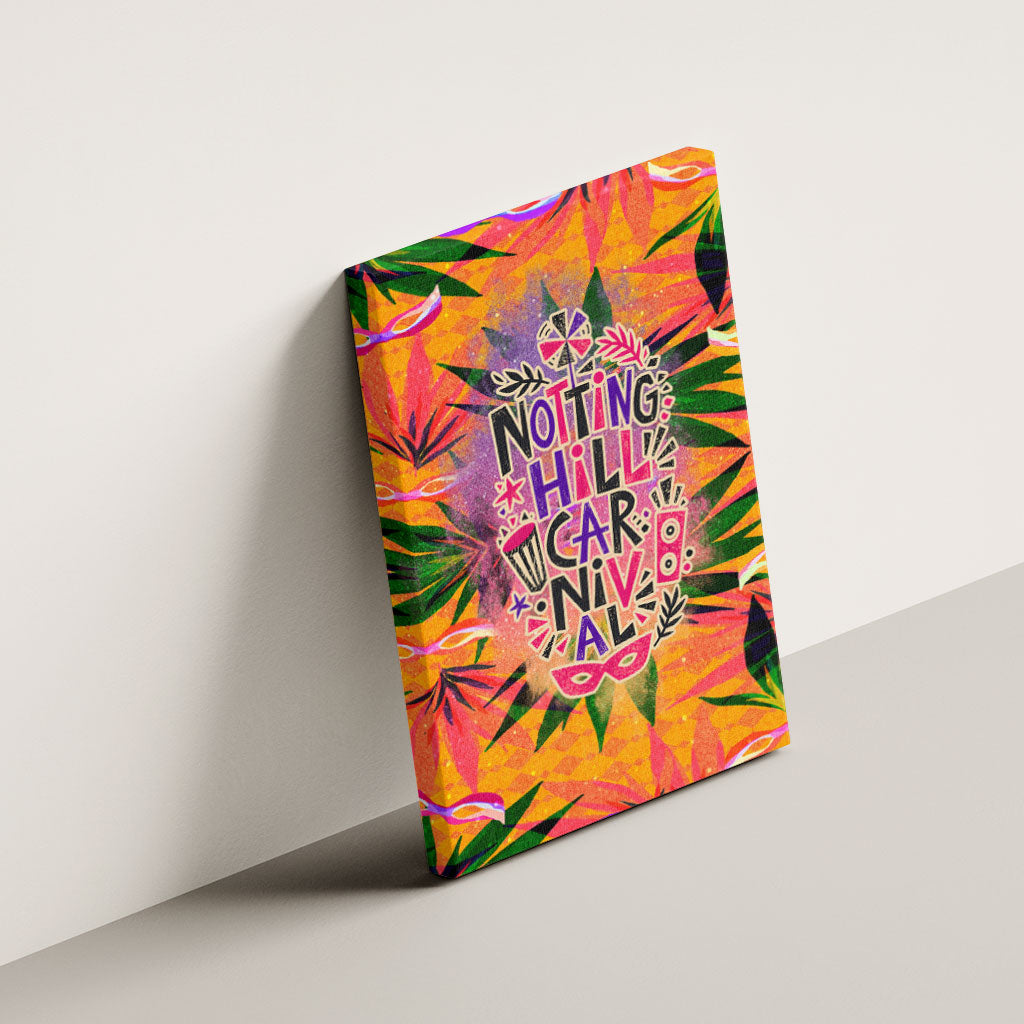 Notting Hill Carnival Canvas Wall Art Caribbean Culture Music Festival Feathered Dancer Tropical