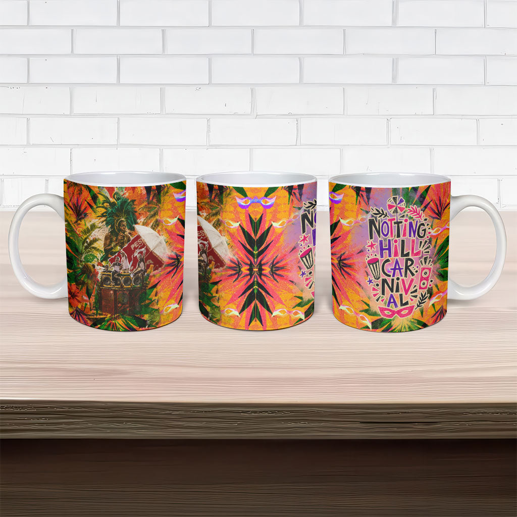 Notting Hill Carnival Ceramic Mug Caribbean Culture Music Festival Feathered Dancer Tropical