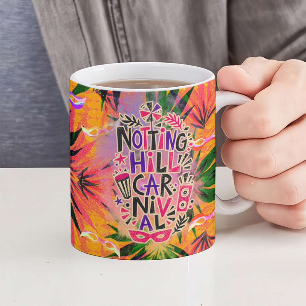 Notting Hill Carnival Ceramic Mug Caribbean Culture Music Festival Feathered Dancer Tropical
