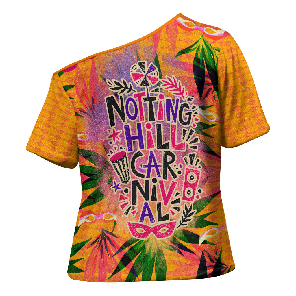 Notting Hill Carnival Cross Shoulder Shirt Caribbean Culture Music Festival Feathered Dancer Tropical