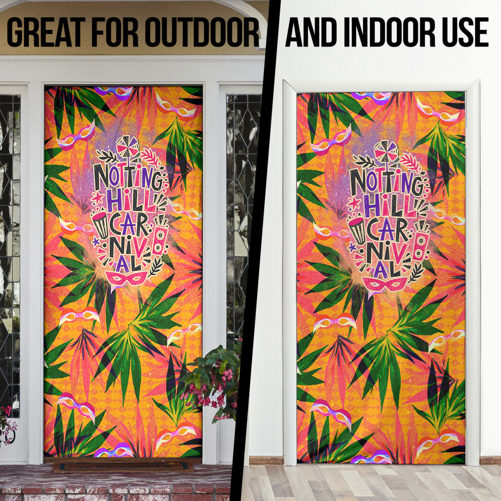 Notting Hill Carnival Door Cover Caribbean Culture Music Festival Feathered Dancer Tropical