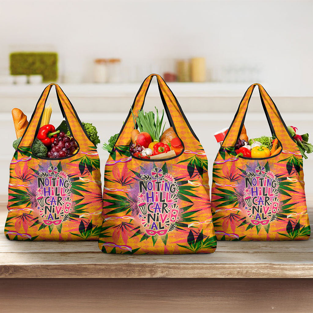 Notting Hill Carnival Grocery Bag Caribbean Culture Music Festival Feathered Dancer Tropical
