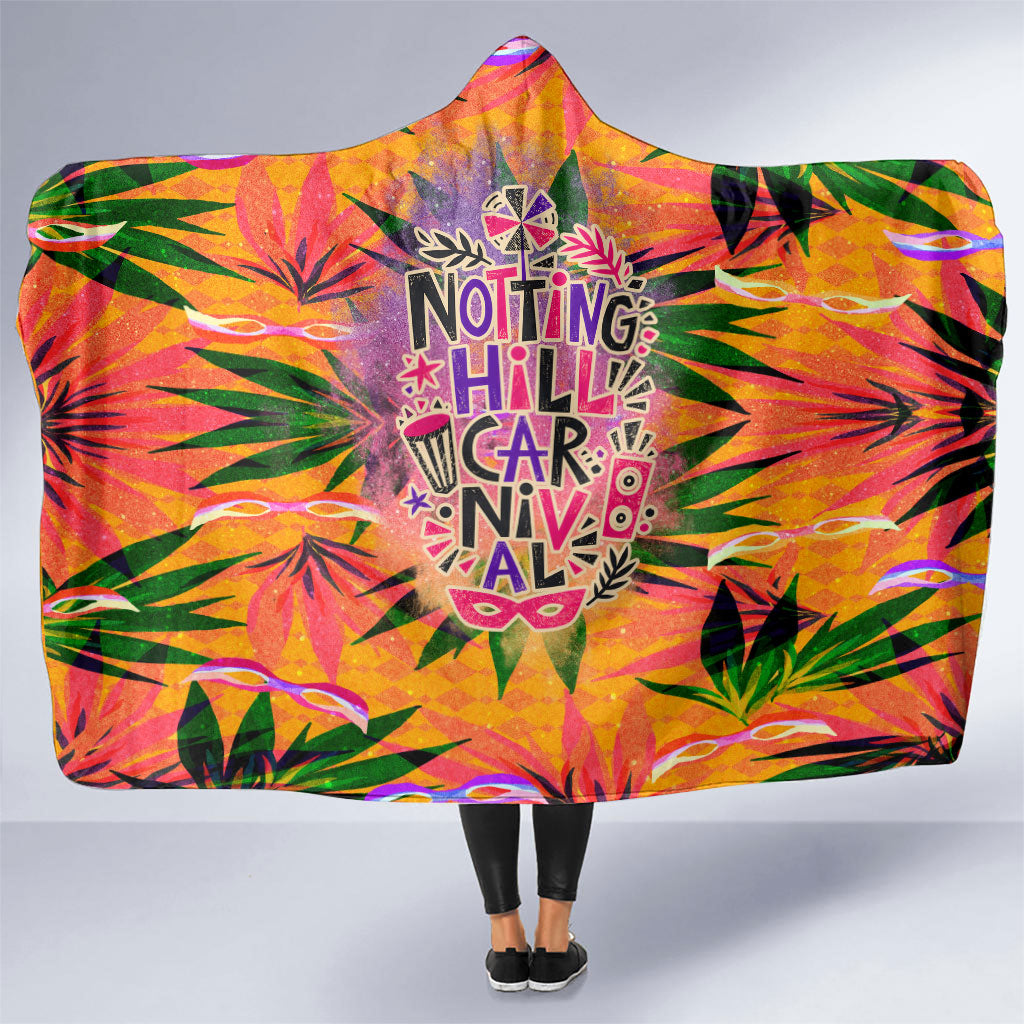 Notting Hill Carnival Hooded Blanket Caribbean Culture Music Festival Feathered Dancer Tropical
