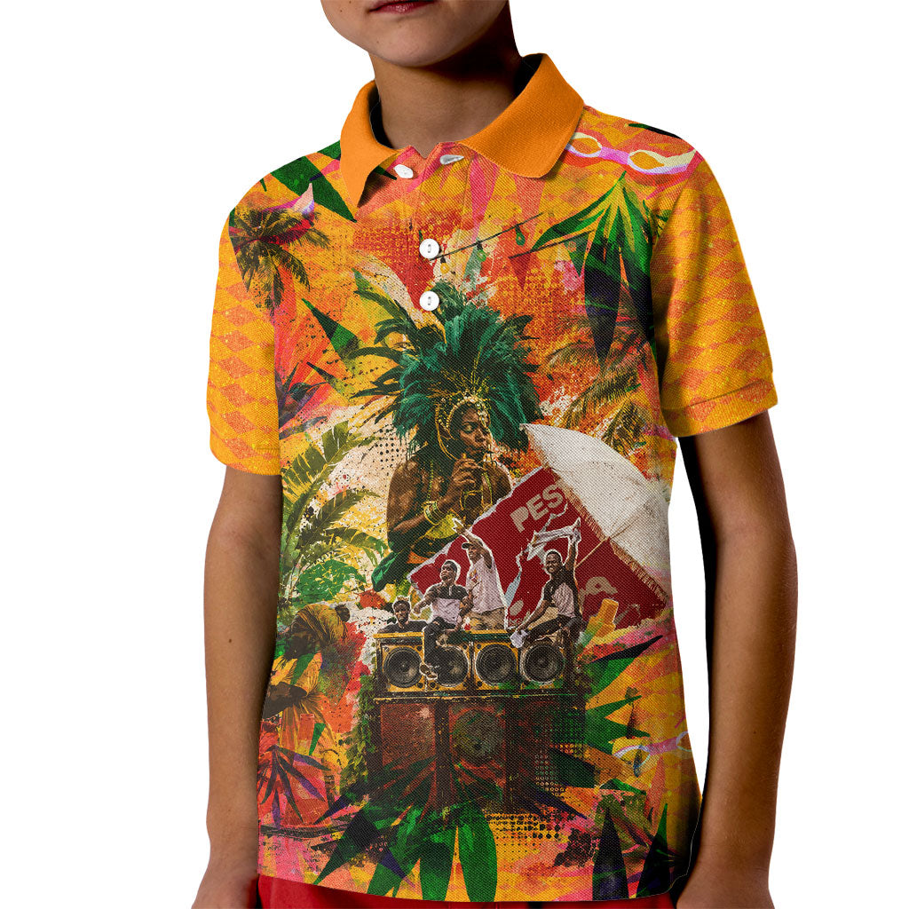 Notting Hill Carnival Kid Polo Shirt Caribbean Culture Music Festival Feathered Dancer Tropical