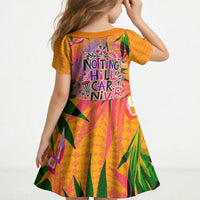 Notting Hill Carnival Kid Short Sleeve Dress Caribbean Culture Music Festival Feathered Dancer Tropical
