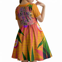Notting Hill Carnival Kid Short Sleeve Dress Caribbean Culture Music Festival Feathered Dancer Tropical