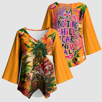 Notting Hill Carnival Kimono Sleeve Blouse Caribbean Culture Music Festival Feathered Dancer Tropical