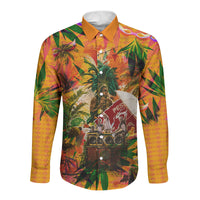 Notting Hill Carnival Long Sleeve Button Shirt Caribbean Culture Music Festival Feathered Dancer Tropical