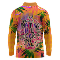 Notting Hill Carnival Long Sleeve Polo Shirt Caribbean Culture Music Festival Feathered Dancer Tropical