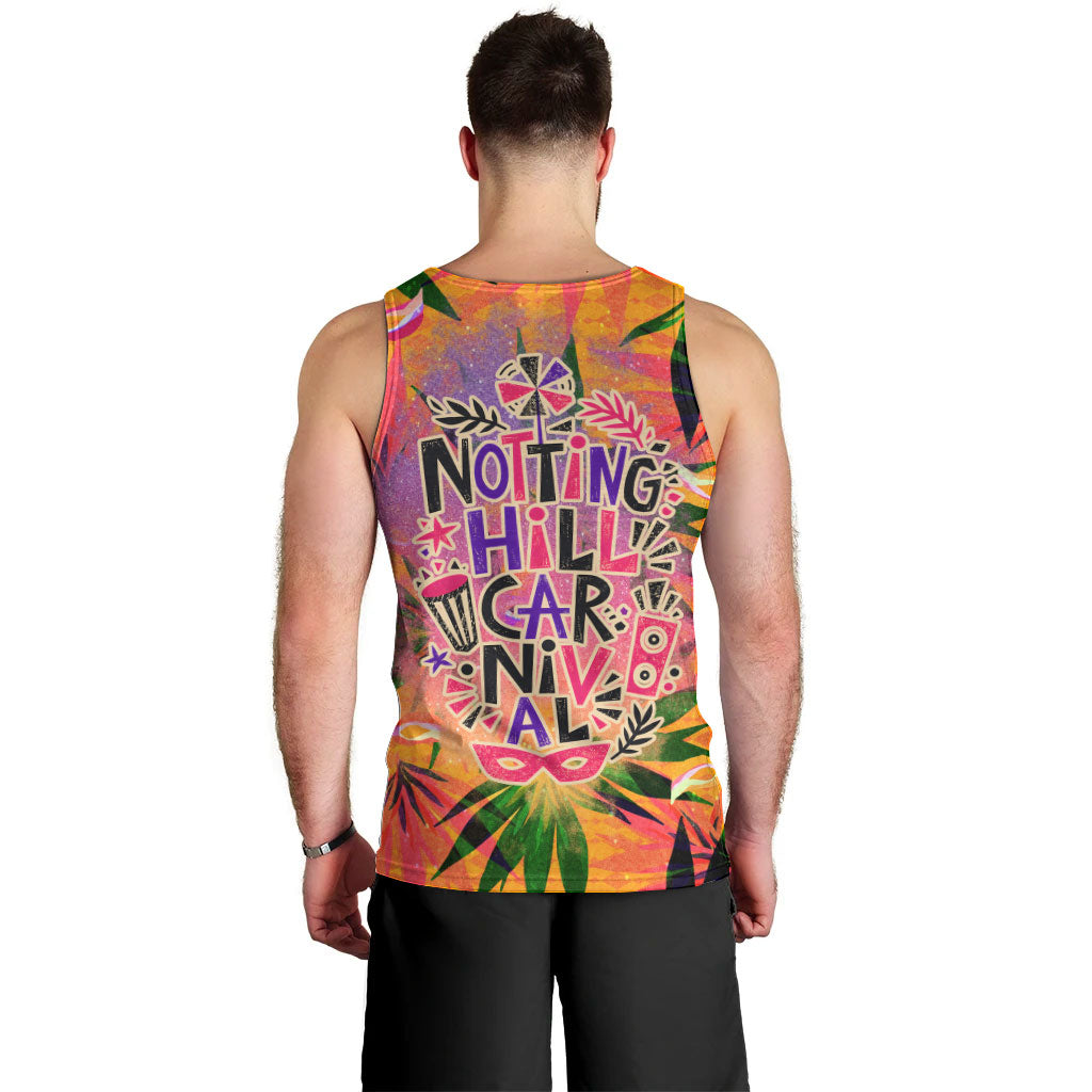Notting Hill Carnival Men Tank Top Caribbean Culture Music Festival Feathered Dancer Tropical