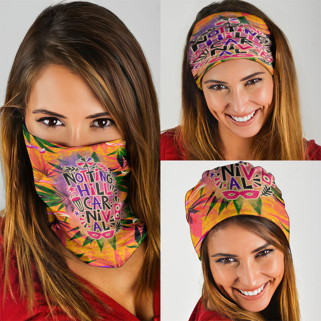 Notting Hill Carnival Neck Gaiter Caribbean Culture Music Festival Feathered Dancer Tropical