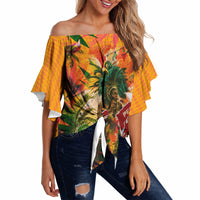 Notting Hill Carnival Off Shoulder Wrap Waist Top Caribbean Culture Music Festival Feathered Dancer Tropical