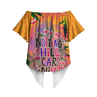Notting Hill Carnival Off Shoulder Wrap Waist Top Caribbean Culture Music Festival Feathered Dancer Tropical