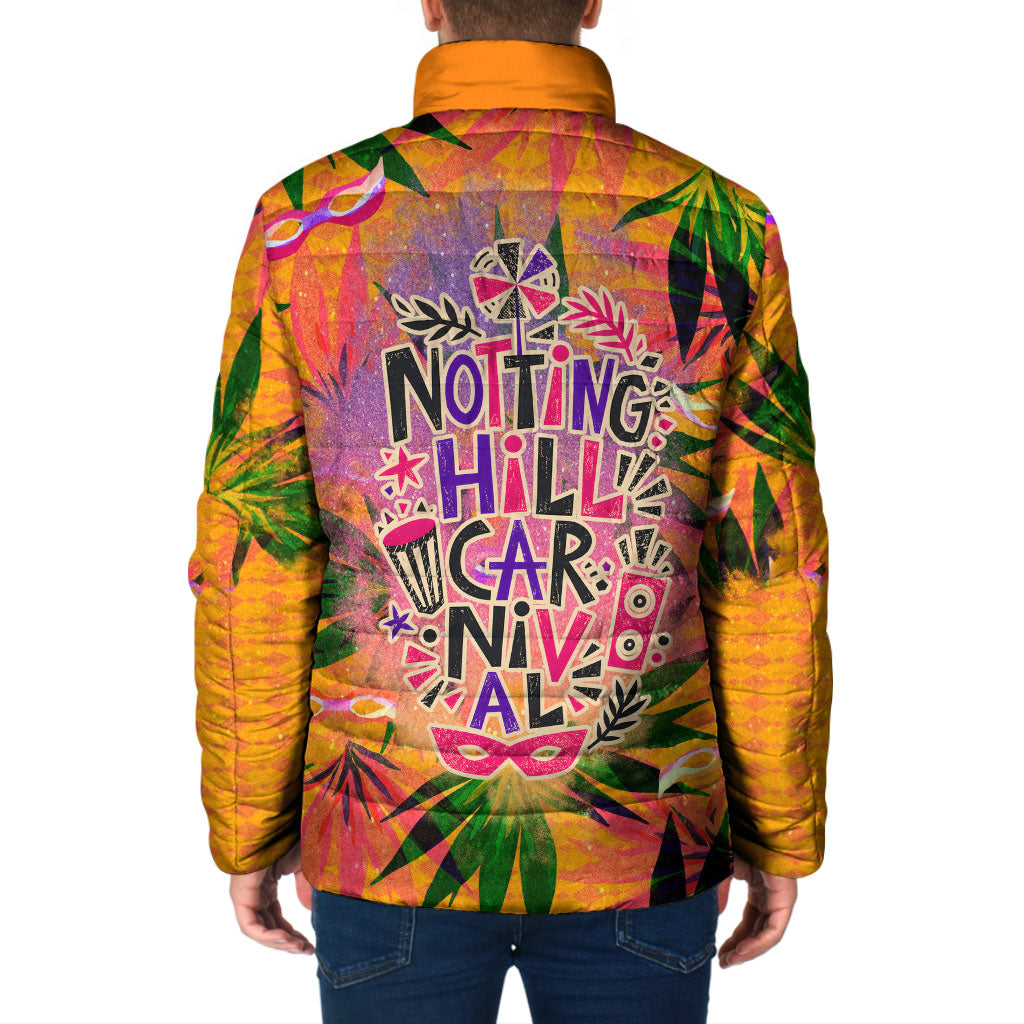 Notting Hill Carnival Padded Jacket Caribbean Culture Music Festival Feathered Dancer Tropical