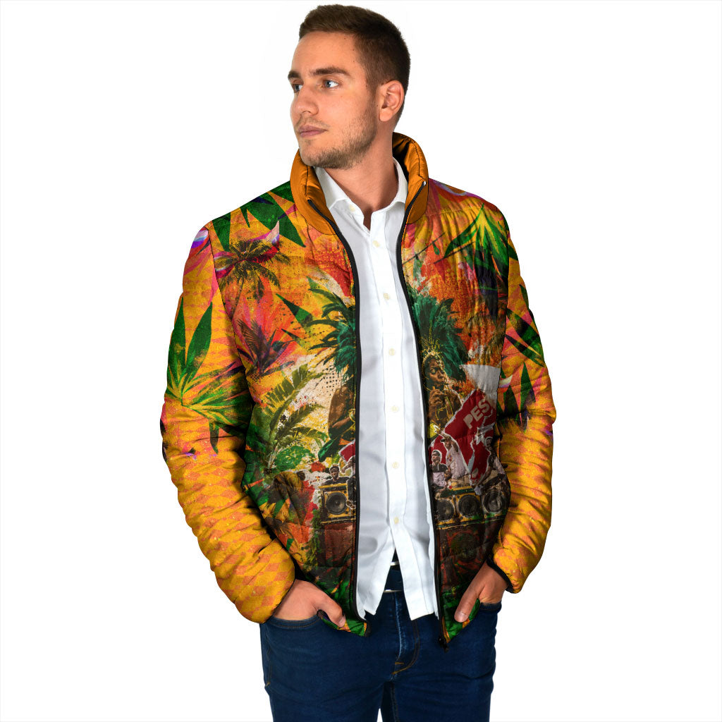Notting Hill Carnival Padded Jacket Caribbean Culture Music Festival Feathered Dancer Tropical