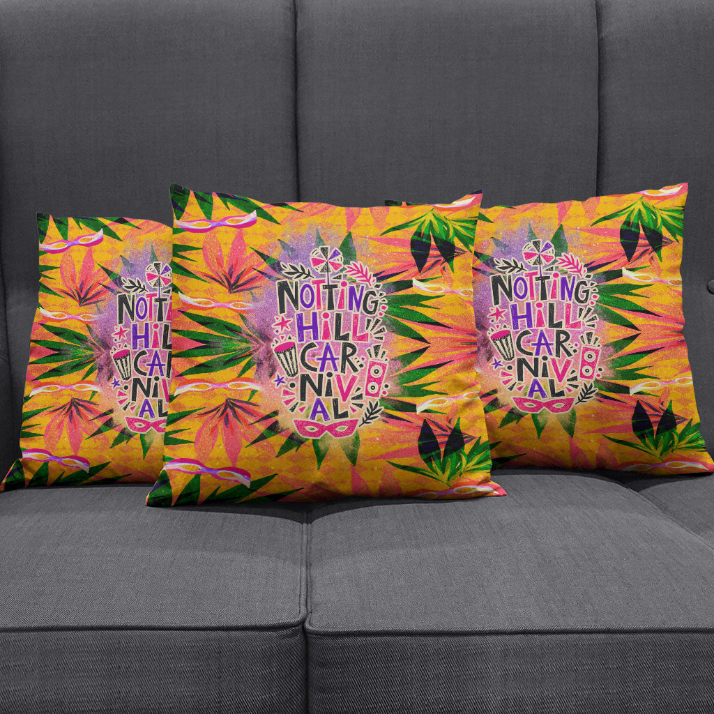 Notting Hill Carnival Pillow Cover Caribbean Culture Music Festival Feathered Dancer Tropical
