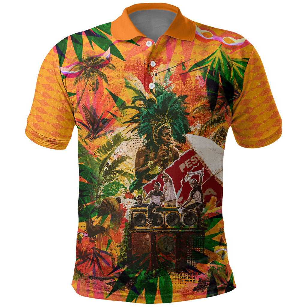 Notting Hill Carnival Polo Shirt Caribbean Culture Music Festival Feathered Dancer Tropical