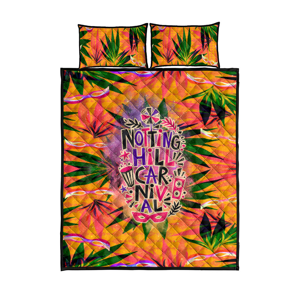 Notting Hill Carnival Quilt Bed Set Caribbean Culture Music Festival Feathered Dancer Tropical