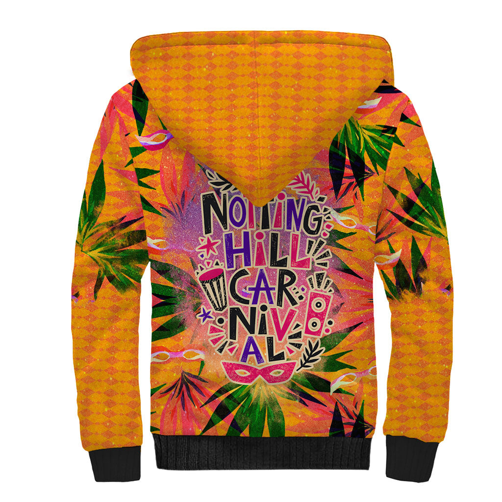 Notting Hill Carnival Sherpa Hoodie Caribbean Culture Music Festival Feathered Dancer Tropical