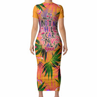 Notting Hill Carnival Short Sleeve Bodycon Dress Caribbean Culture Music Festival Feathered Dancer Tropical