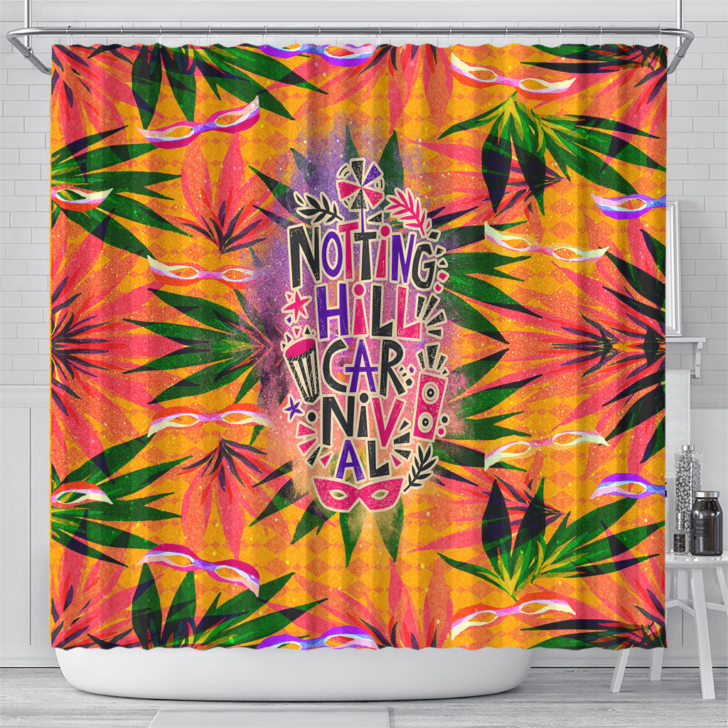Notting Hill Carnival Shower Curtain Caribbean Culture Music Festival Feathered Dancer Tropical