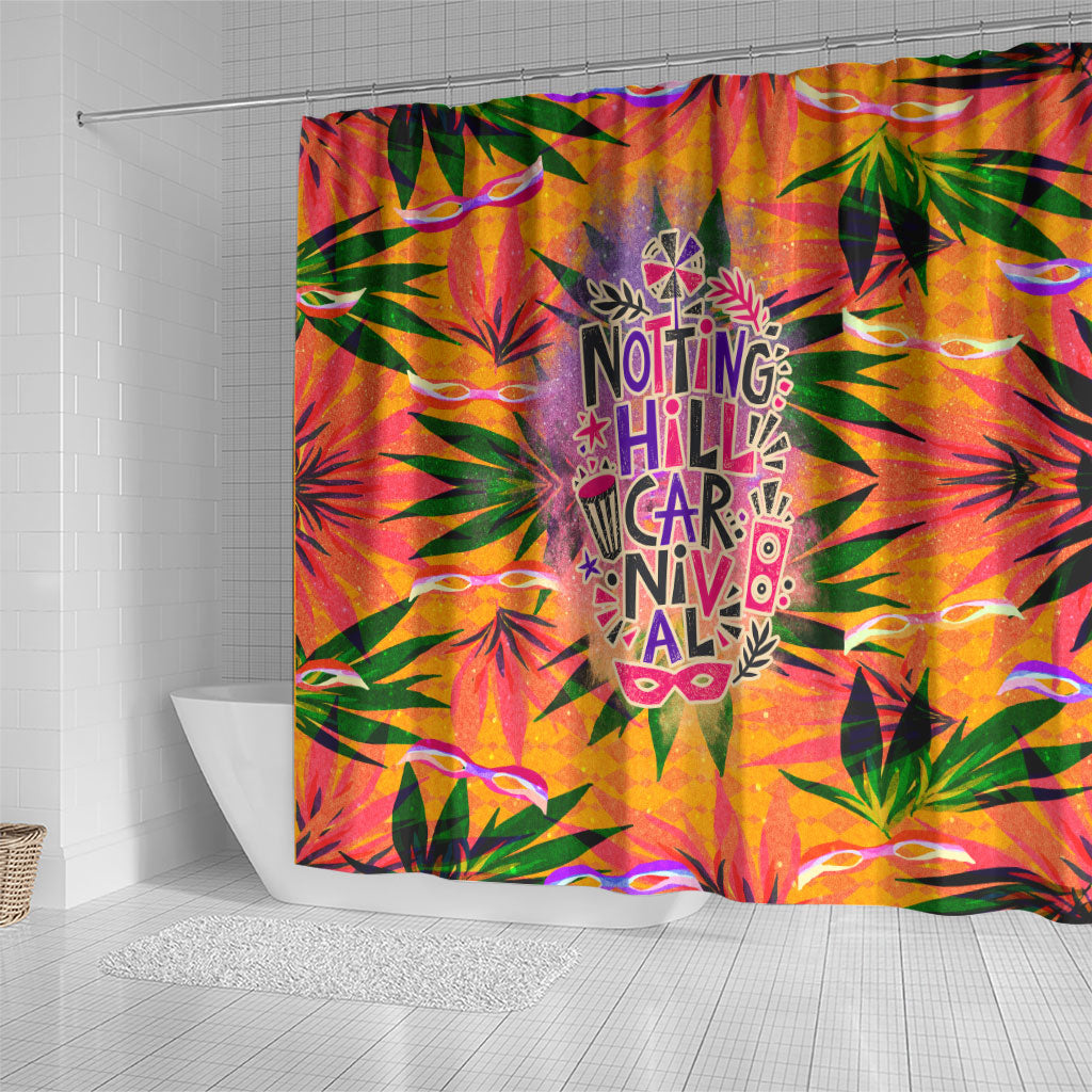 Notting Hill Carnival Shower Curtain Caribbean Culture Music Festival Feathered Dancer Tropical