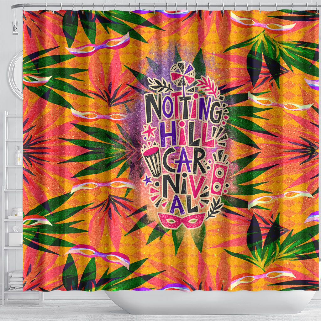 Notting Hill Carnival Shower Curtain Caribbean Culture Music Festival Feathered Dancer Tropical