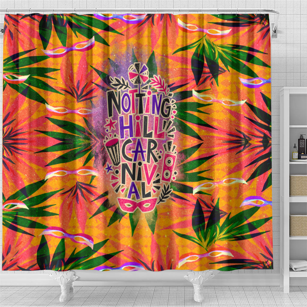 Notting Hill Carnival Shower Curtain Caribbean Culture Music Festival Feathered Dancer Tropical