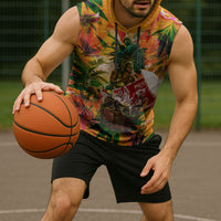 Notting Hill Carnival Sleeveless Hoodie Caribbean Culture Music Festival Feathered Dancer Tropical