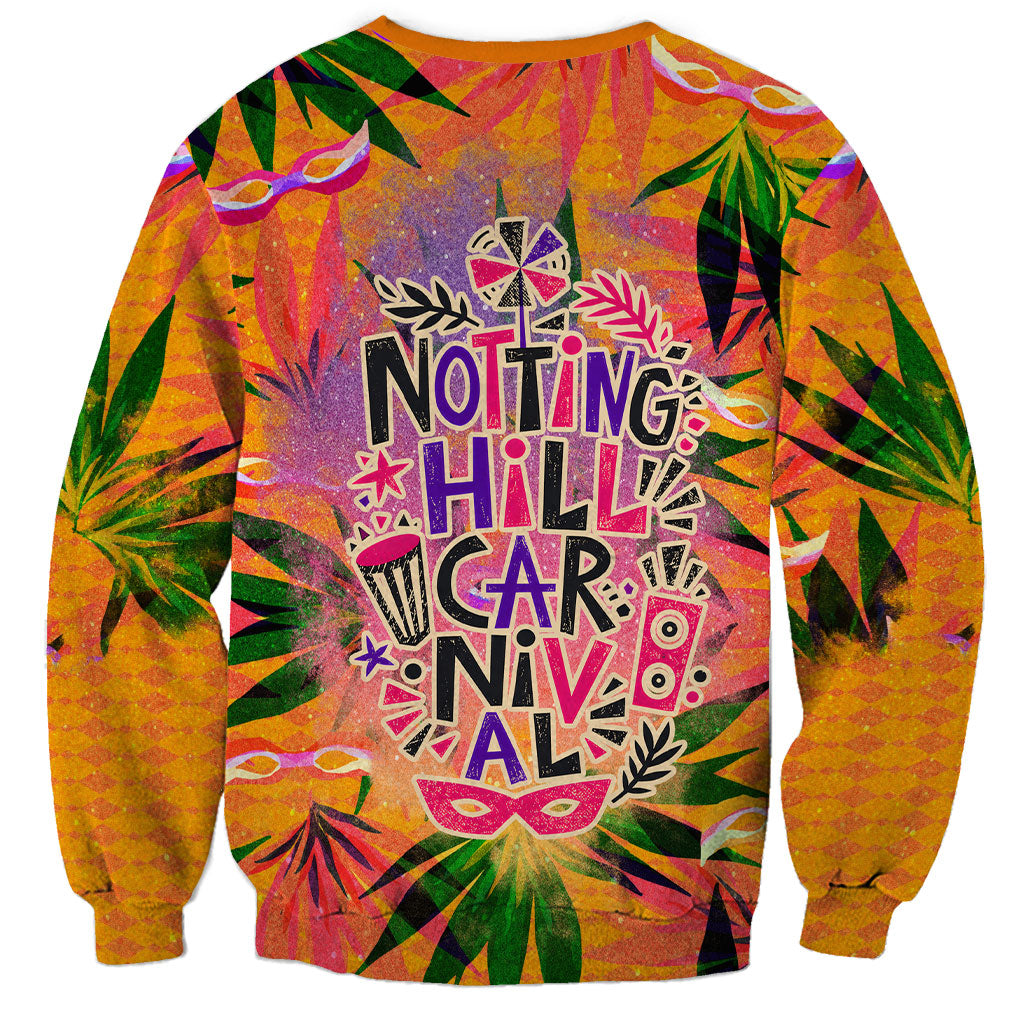 Notting Hill Carnival Sweatshirt Caribbean Culture Music Festival Feathered Dancer Tropical