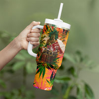Notting Hill Carnival Tumbler With Handle Caribbean Culture Music Festival Feathered Dancer Tropical