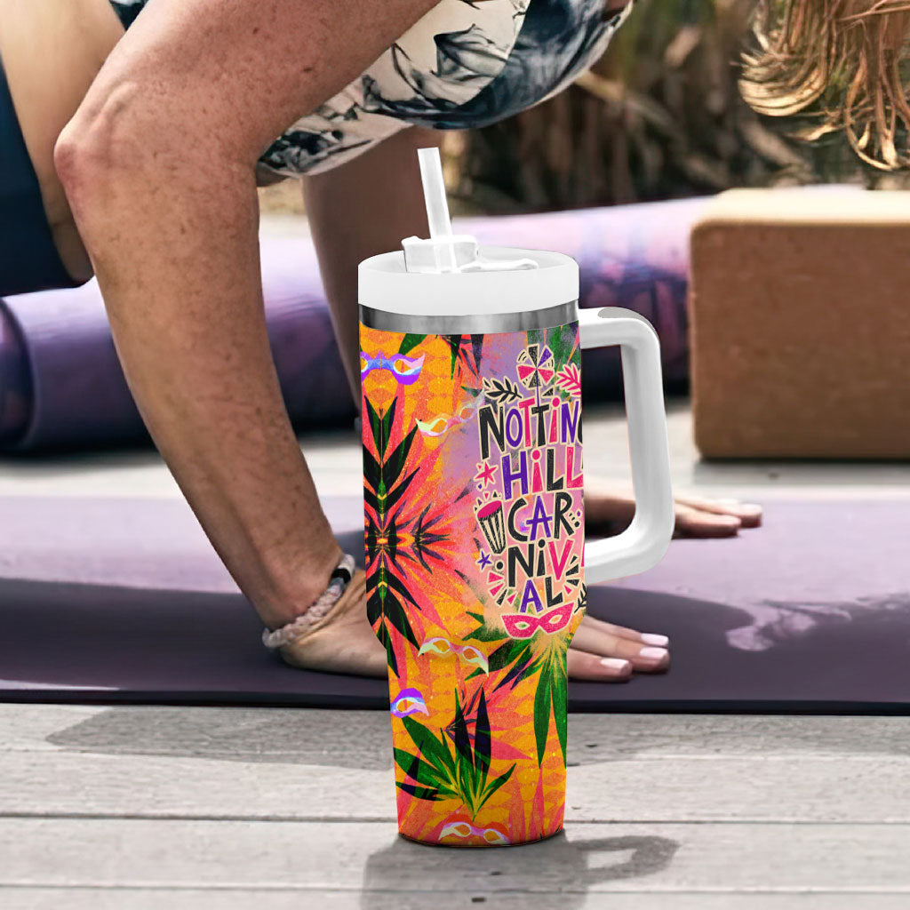 Notting Hill Carnival Tumbler With Handle Caribbean Culture Music Festival Feathered Dancer Tropical