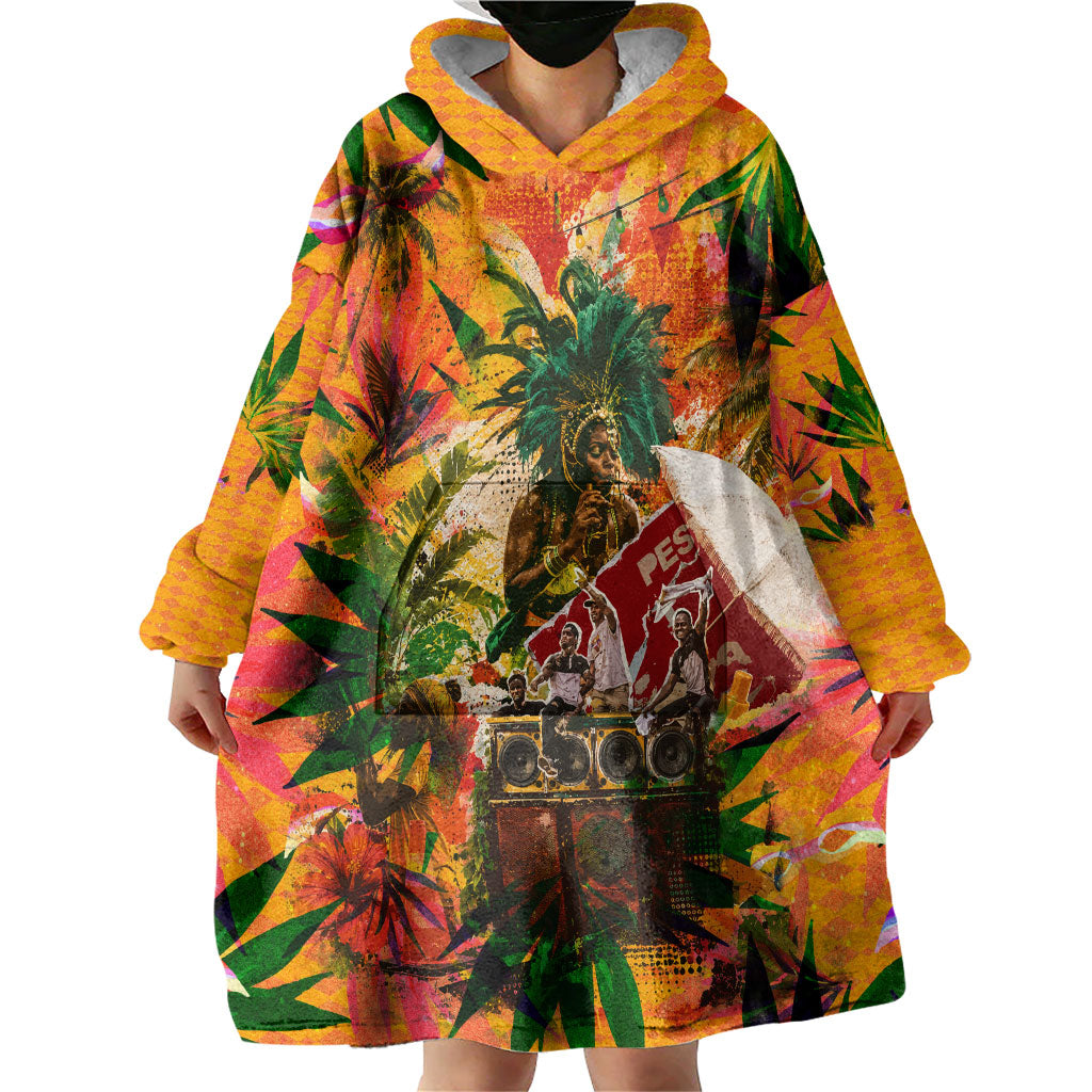 Notting Hill Carnival Wearable Blanket Hoodie Caribbean Culture Music Festival Feathered Dancer Tropical