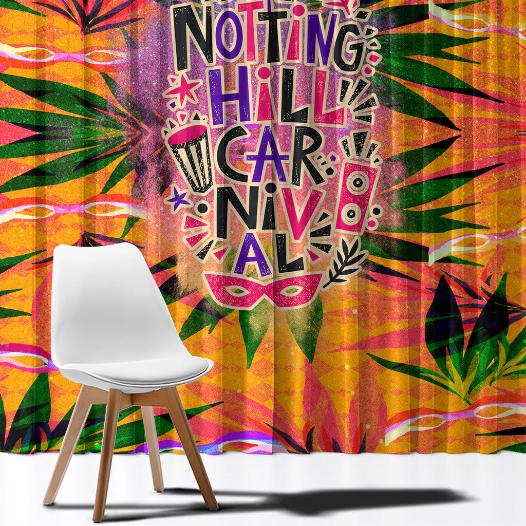 Notting Hill Carnival Window Curtain Caribbean Culture Music Festival Feathered Dancer Tropical