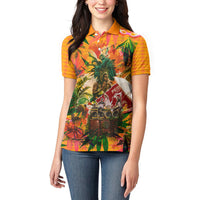 Notting Hill Carnival Women Polo Shirt Caribbean Culture Music Festival Feathered Dancer Tropical