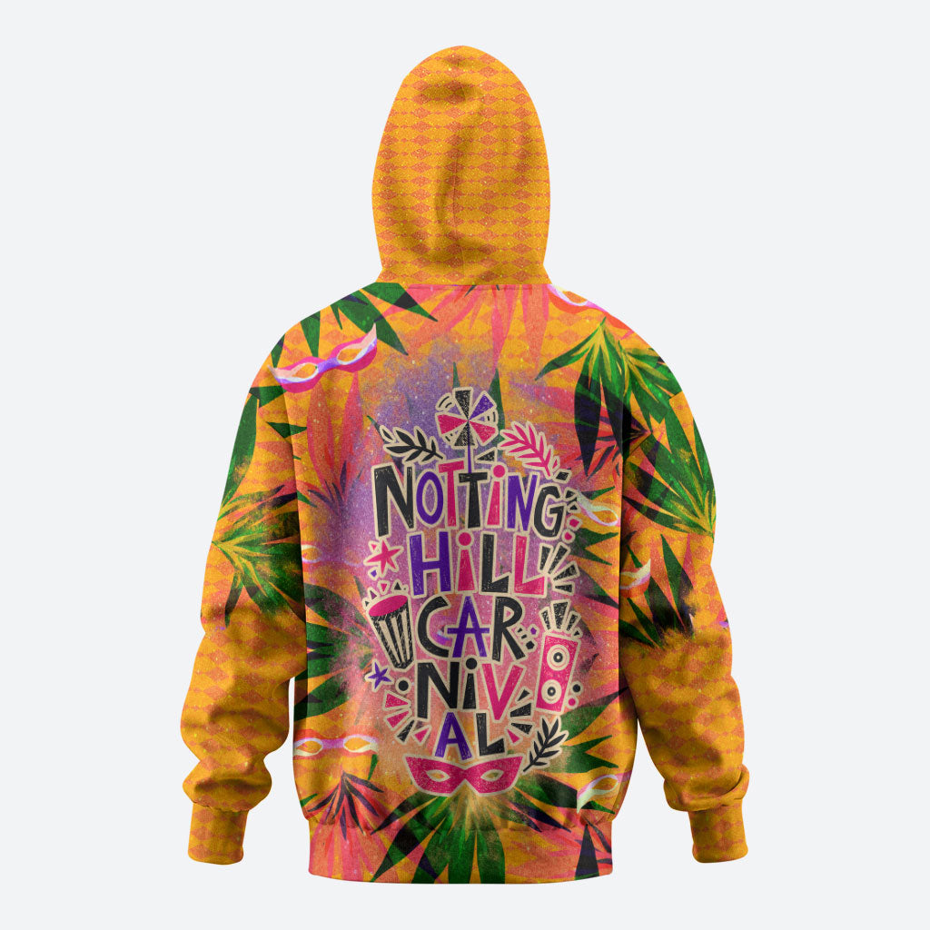 Notting Hill Carnival Zip Hoodie Caribbean Culture Music Festival Feathered Dancer Tropical