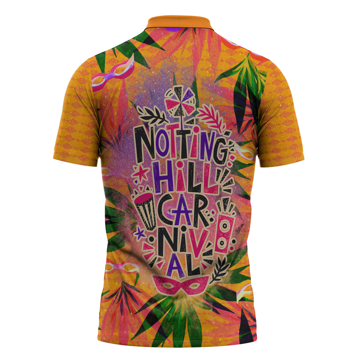 Notting Hill Carnival Zipper Polo Shirt Caribbean Culture Music Festival Feathered Dancer Tropical
