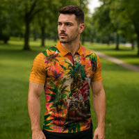 Notting Hill Carnival Zipper Polo Shirt Caribbean Culture Music Festival Feathered Dancer Tropical