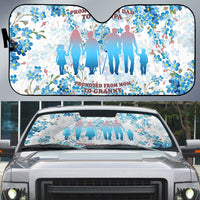Promoted To Grandparents Auto Sun Shade Family Generations Blue Floral Silhouette Art