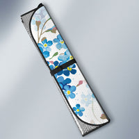 Promoted To Grandparents Auto Sun Shade Family Generations Blue Floral Silhouette Art