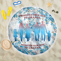 Promoted To Grandparents Beach Blanket Family Generations Blue Floral Silhouette Art